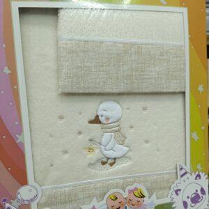 Sabana de cuna patito beige