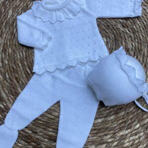 Conjunto de hilo 'Cristin' en blanco