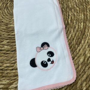 Gasa de algodón panda rosa
