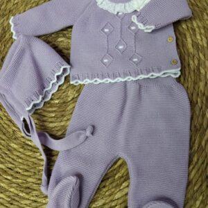 Conjunto de lana 'laura' malva