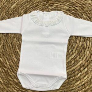 Body cuello puntilla celeste