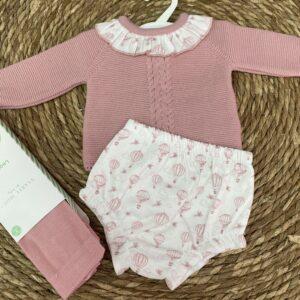 Conjunto de lana 'globos' rosa