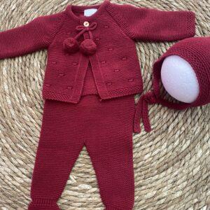 Conjunto de lana 'Sam' en rojo